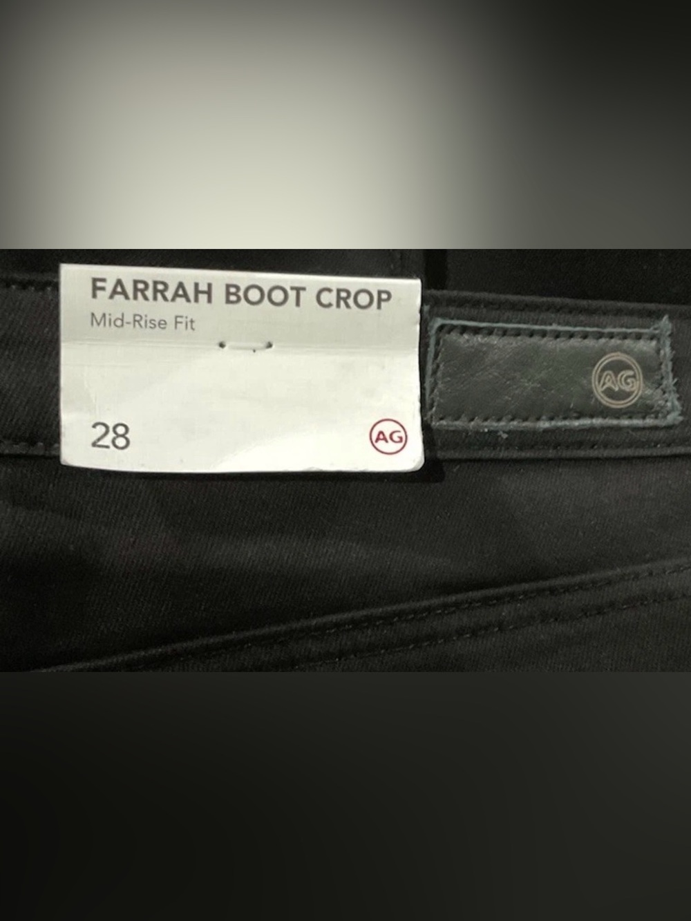 Adriano Goldschmied Women’s AG Farrah Boot Crop Mid Rise Jeans Black Sz 28 NWT - Picture 9 of 11